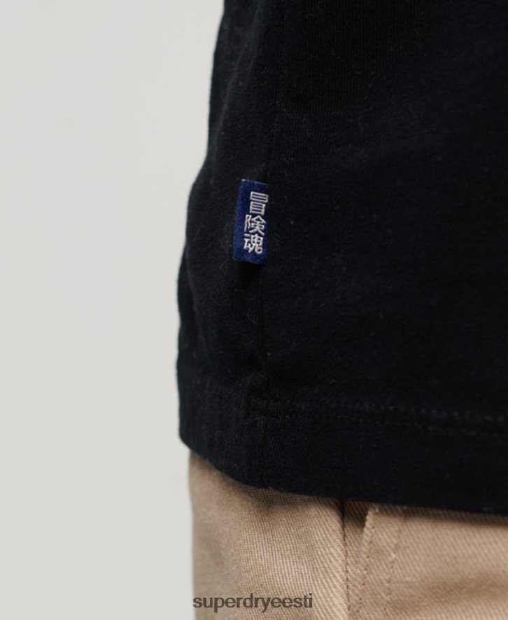 Superdry mehed orgaanilisest puuvillast essentsiaalse logoga T-särk B2LT43 Riietus must
