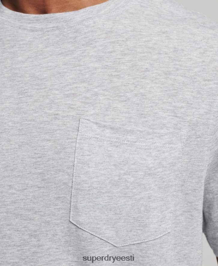 Superdry mehed orgaanilisest puuvillast kaelusega t-särk B2LT44833 Riietus helehall