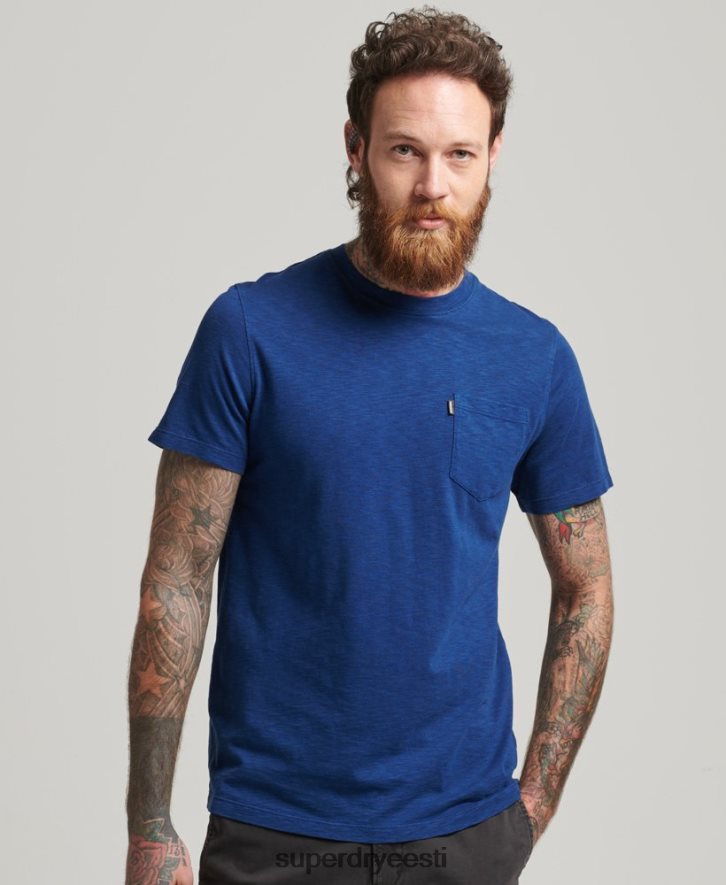Superdry mehed orgaanilisest puuvillast kaelusega t-särk B2LT44884 Riietus sinine