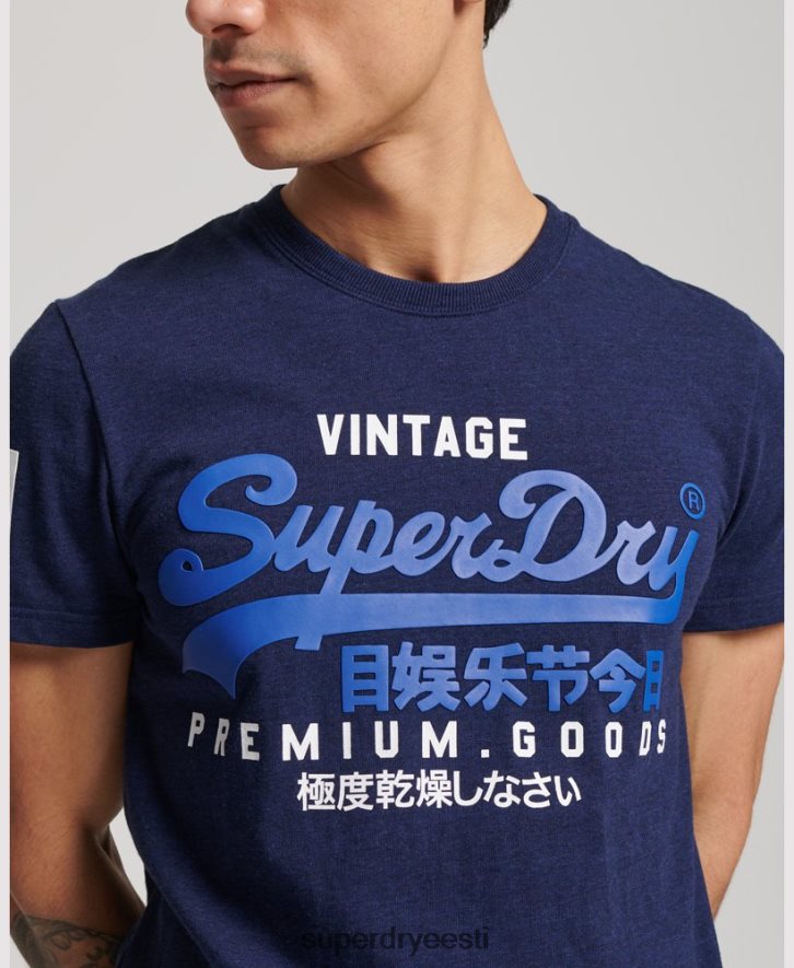 Superdry mehed orgaanilisest puuvillast klassikaline graafilise logoga T-särk B2LT46358 Riietus tumesinine