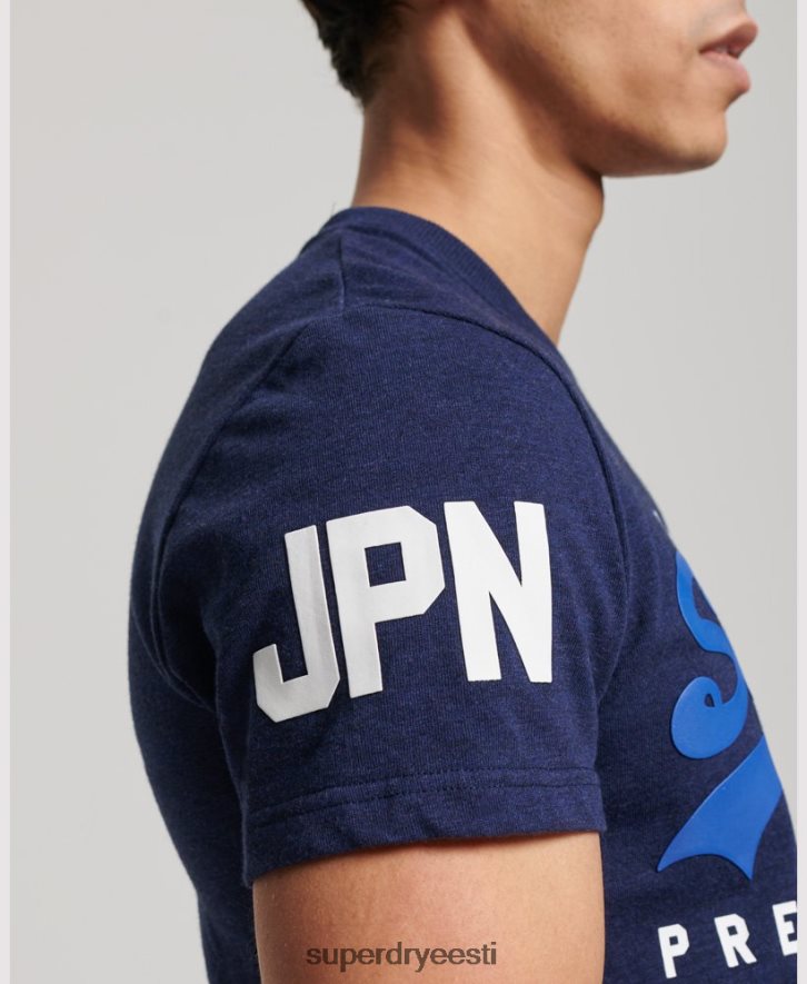 Superdry mehed orgaanilisest puuvillast klassikaline graafilise logoga T-särk B2LT46358 Riietus tumesinine