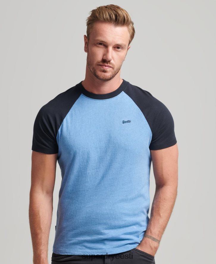 Superdry mehed orgaanilisest puuvillast olulise logoga pesapalli T-särk B2LT44907 Riietus sinine