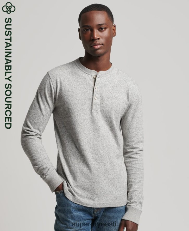 Superdry mehed orgaanilisest puuvillast pikkade varrukatega henley topp B2LT46433 Riietus hall