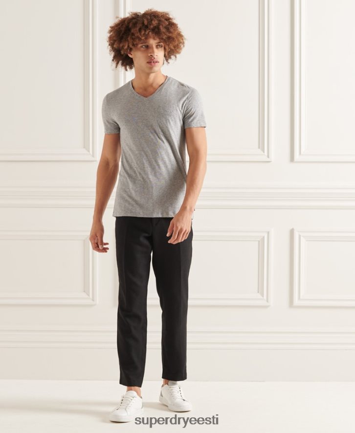 Superdry mehed orgaanilisest puuvillast v kaelusega tasku t-särk B2LT44849 Riietus helehall