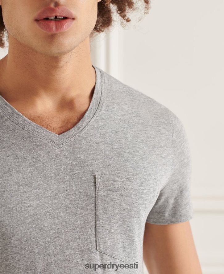Superdry mehed orgaanilisest puuvillast v kaelusega tasku t-särk B2LT44849 Riietus helehall
