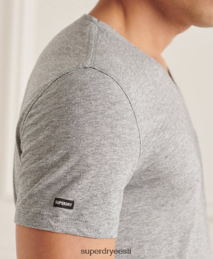 Superdry mehed orgaanilisest puuvillast v kaelusega tasku t-särk B2LT44849 Riietus helehall