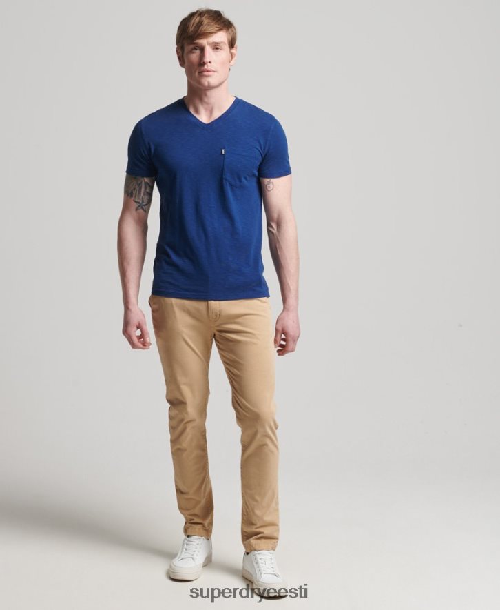 Superdry mehed orgaanilisest puuvillast v kaelusega tasku t-särk B2LT44877 Riietus sinine
