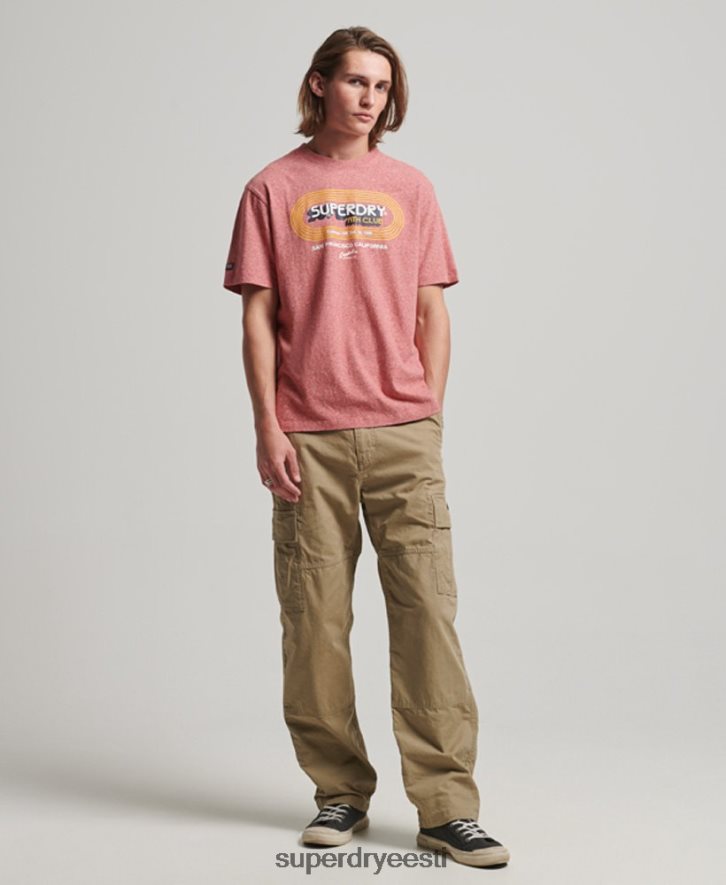 Superdry mehed orgaanilisest puuvillast vintage athletic klubi T-särk B2LT467 Riietus punane