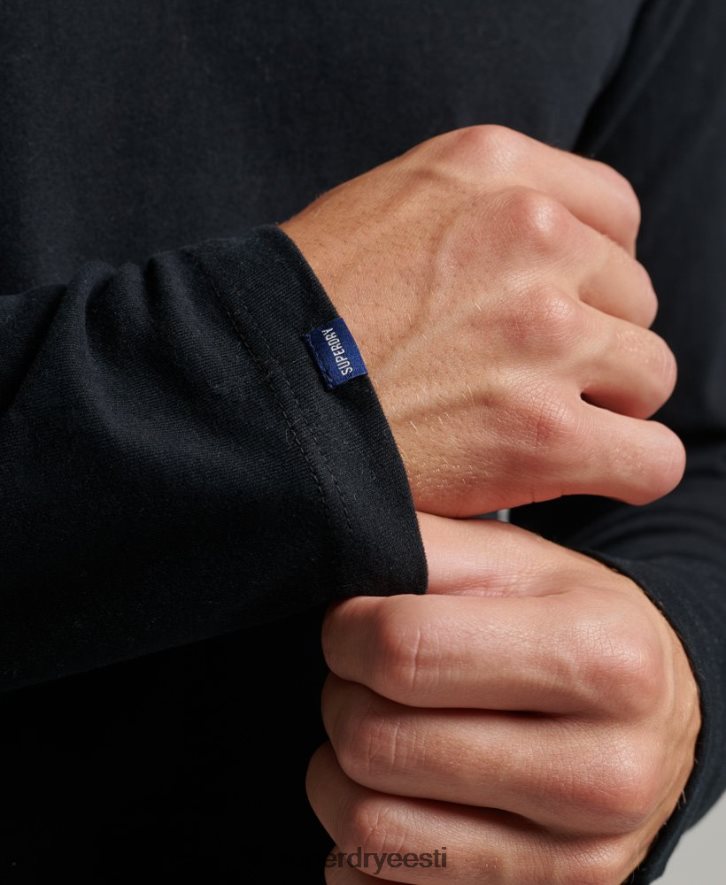 Superdry mehed orgaanilisest puuvillast vintage logo tikitud top B2LT41475 Riietus must