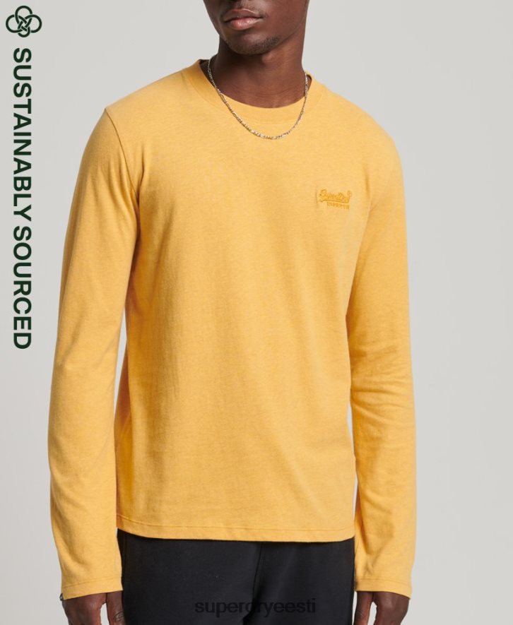 Superdry mehed orgaanilisest puuvillast vintage logo tikitud top B2LT41562 Riietus kollane
