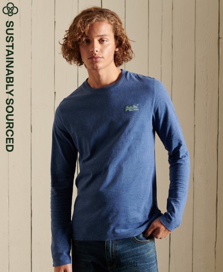 Superdry mehed orgaanilisest puuvillast vintage logo tikitud top B2LT46490 Riietus sinine
