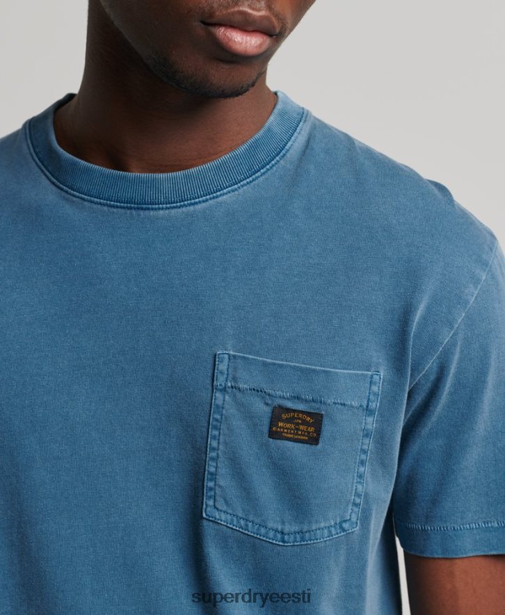 Superdry mehed orgaanilisest puuvillast vintage tööriiete taskut-särk B2LT44956 Riietus sinine