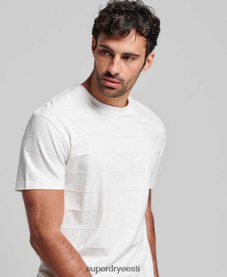 Superdry mehed orgaanilisest puuvillast vintage tekstuuriga T-särk B2LT410 Riietus valge