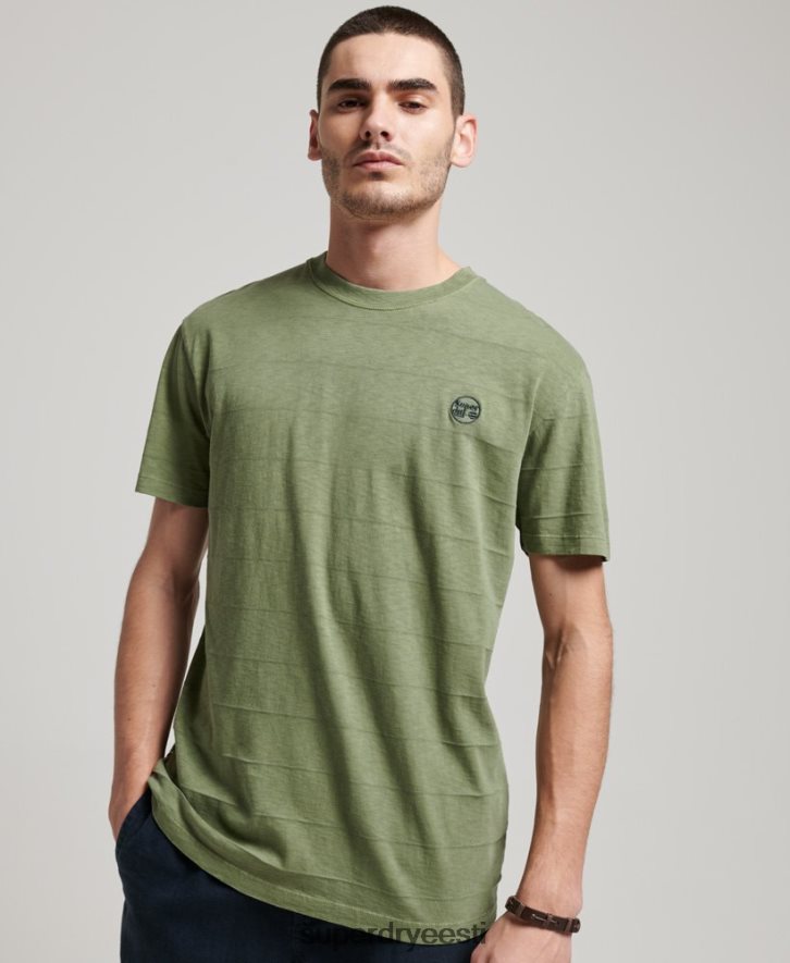 Superdry mehed orgaanilisest puuvillast vintage tekstuuriga T-särk B2LT4121 Riietus khaki