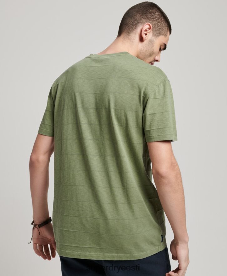 Superdry mehed orgaanilisest puuvillast vintage tekstuuriga T-särk B2LT4121 Riietus khaki