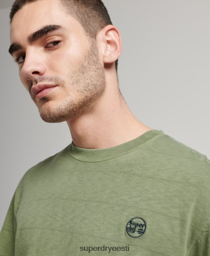 Superdry mehed orgaanilisest puuvillast vintage tekstuuriga T-särk B2LT4121 Riietus khaki