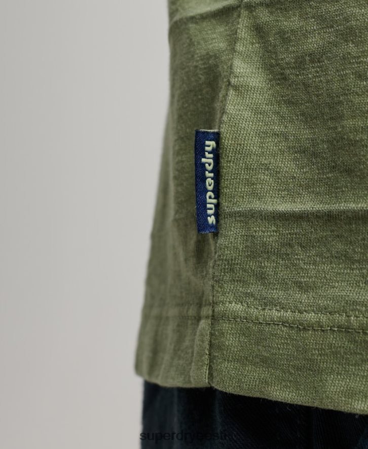 Superdry mehed orgaanilisest puuvillast vintage tekstuuriga T-särk B2LT4121 Riietus khaki
