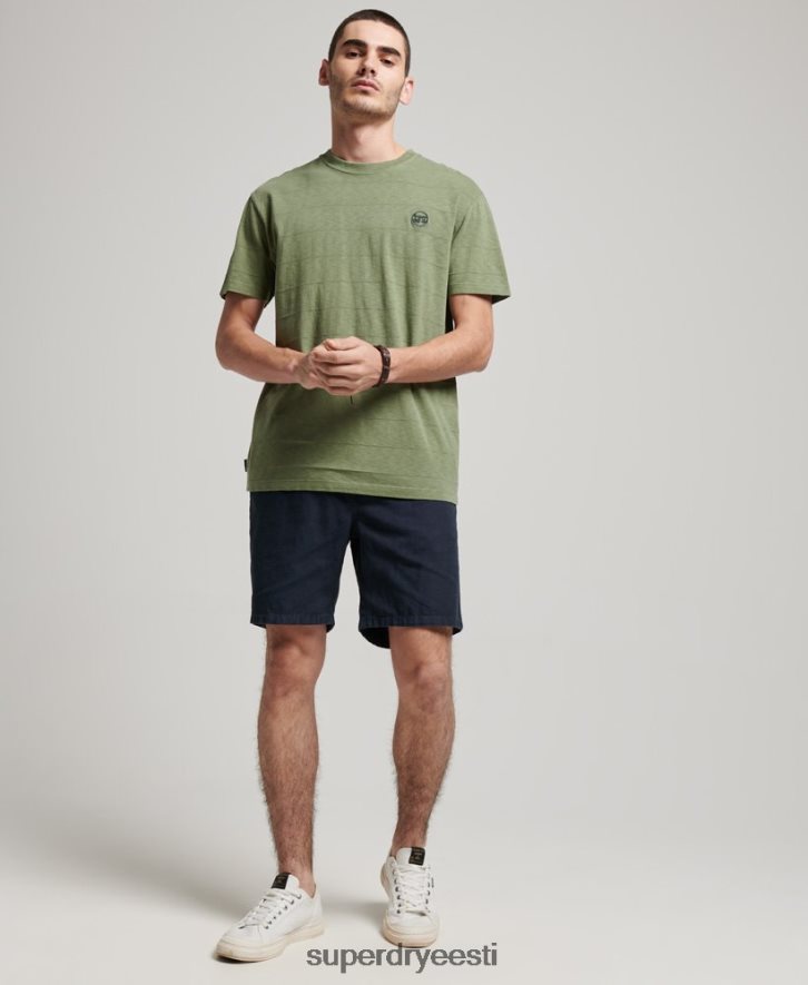 Superdry mehed orgaanilisest puuvillast vintage tekstuuriga T-särk B2LT4121 Riietus khaki
