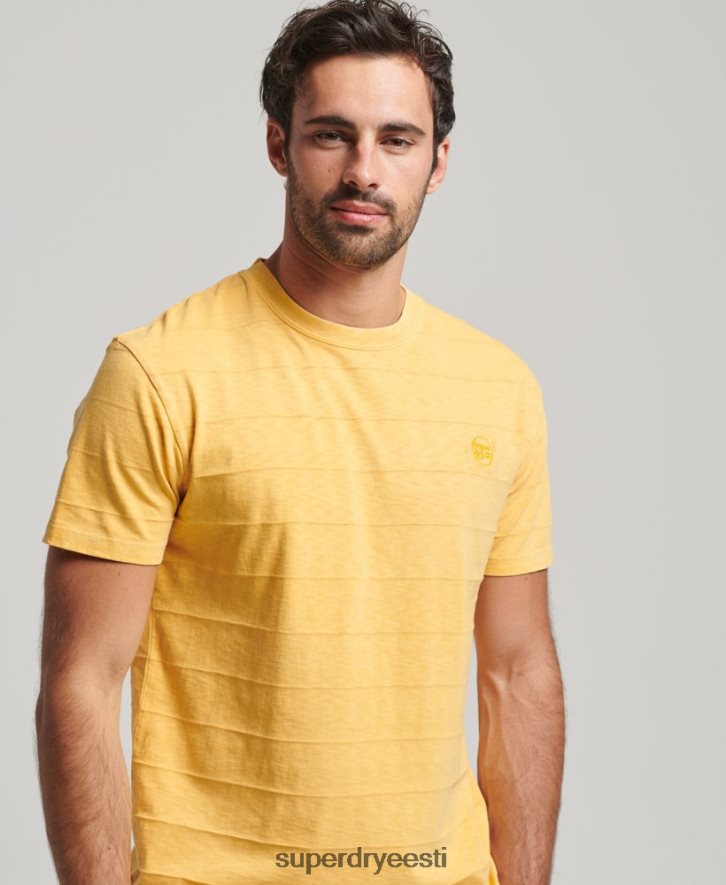 Superdry mehed orgaanilisest puuvillast vintage tekstuuriga T-särk B2LT434 Riietus kollane