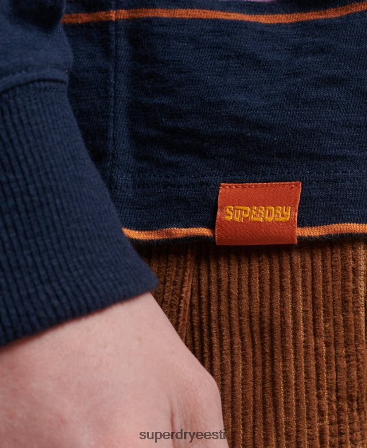 Superdry mehed orgaanilisest puuvillast vintage tekstuuriga triibuline topp B2LT41471 Riietus merevägi
