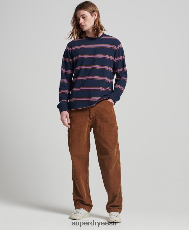 Superdry mehed orgaanilisest puuvillast vintage tekstuuriga triibuline topp B2LT41471 Riietus merevägi