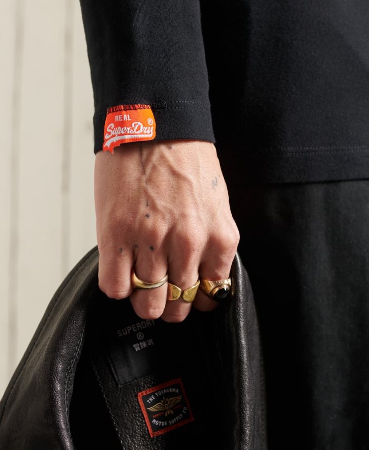 Superdry mehed orgaanilisest puuvillast vintage tikandiga T-särk B2LT46502 Riietus must