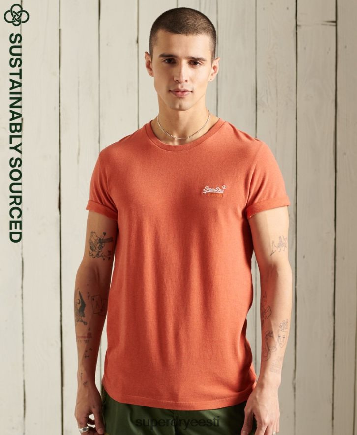 Superdry mehed orgaanilisest puuvillast vintage tikitud T-särk B2LT44913 Riietus oranž