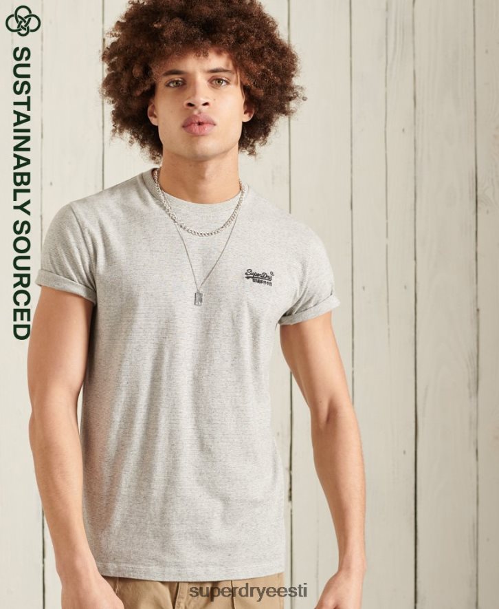Superdry mehed orgaanilisest puuvillast vintage tikitud T-särk B2LT44978 Riietus helehall