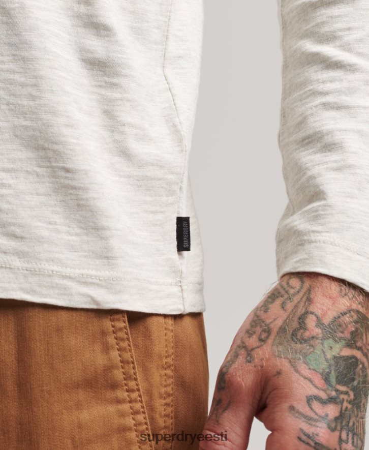 Superdry mehed pikkade varrukatega slub jersey top B2LT46396 Riietus kreem