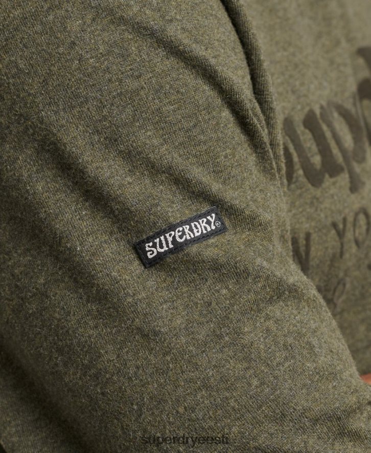 Superdry mehed sündmuskoha tonaalne logo pikkade varrukatega topp B2LT41569 Riietus khaki
