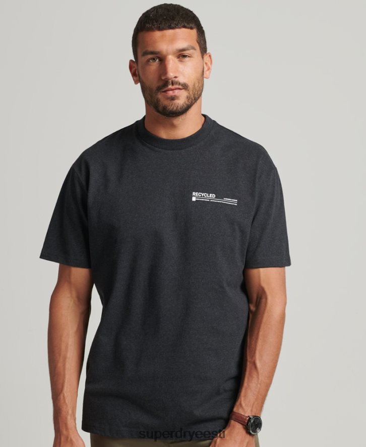 Superdry mehed taaskasutatud mikro top T-särk B2LT44942 Riietus must