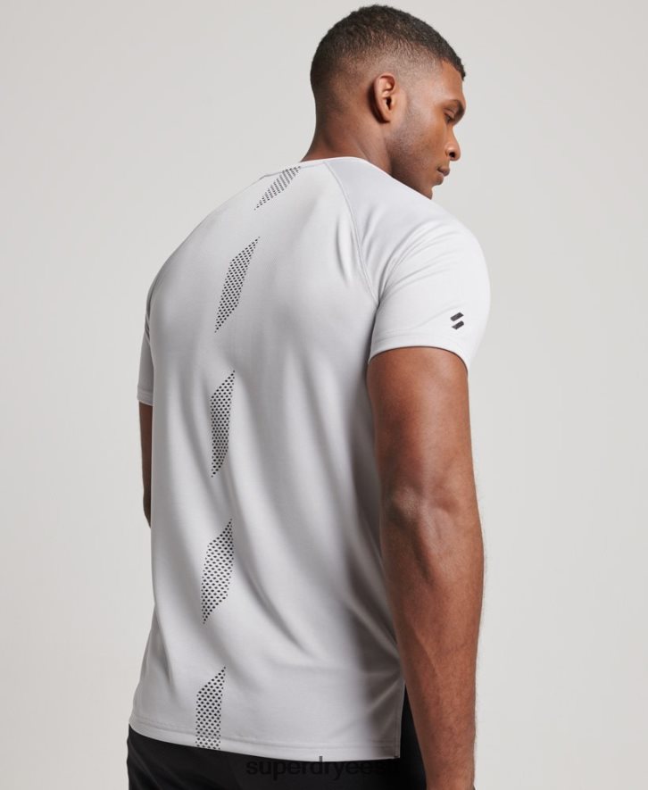 Superdry mehed train active graafiline lühikeste varrukatega T-särk B2LT41421 Riietus helehall