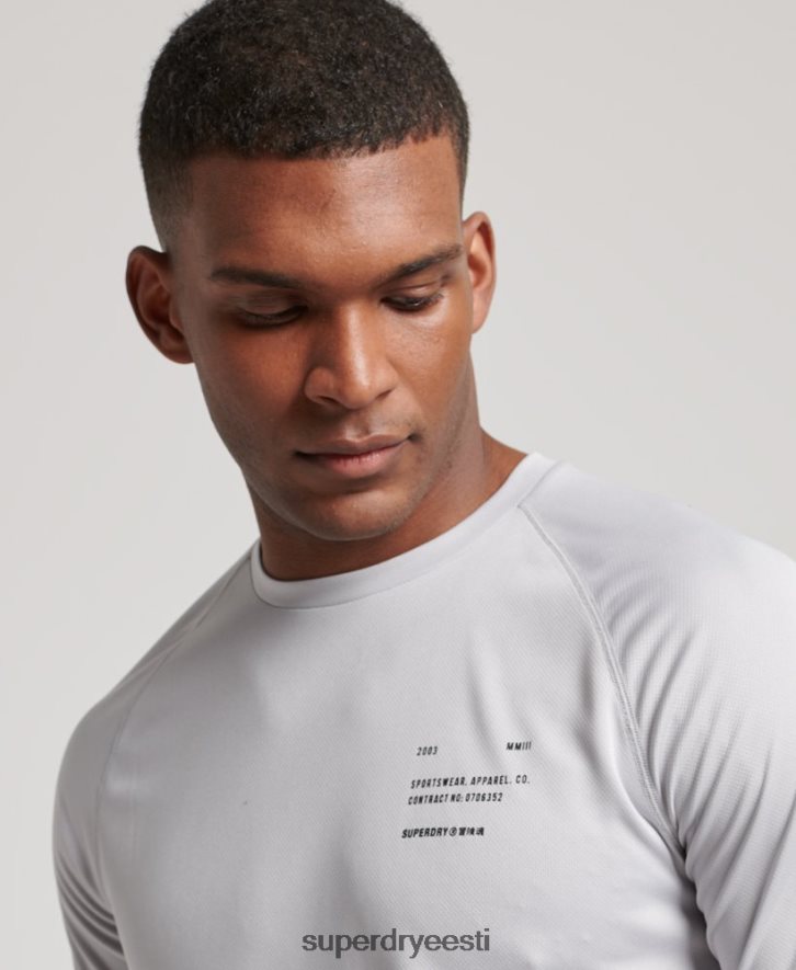 Superdry mehed train active graafiline lühikeste varrukatega T-särk B2LT41421 Riietus helehall