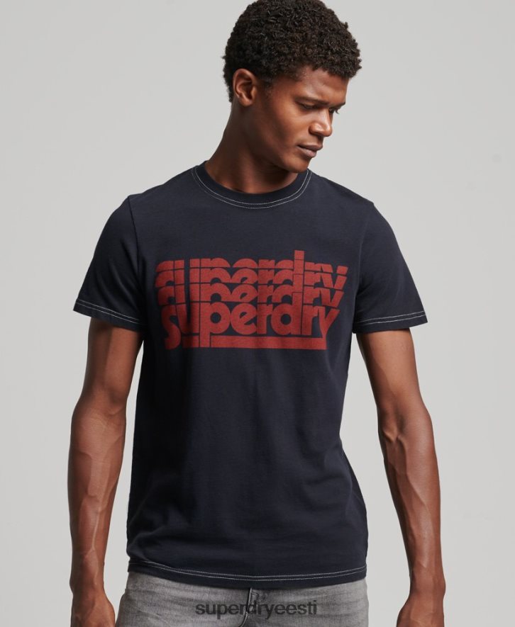 Superdry mehed vintage 70ndate triibuline T-särk B2LT44873 Riietus merevägi
