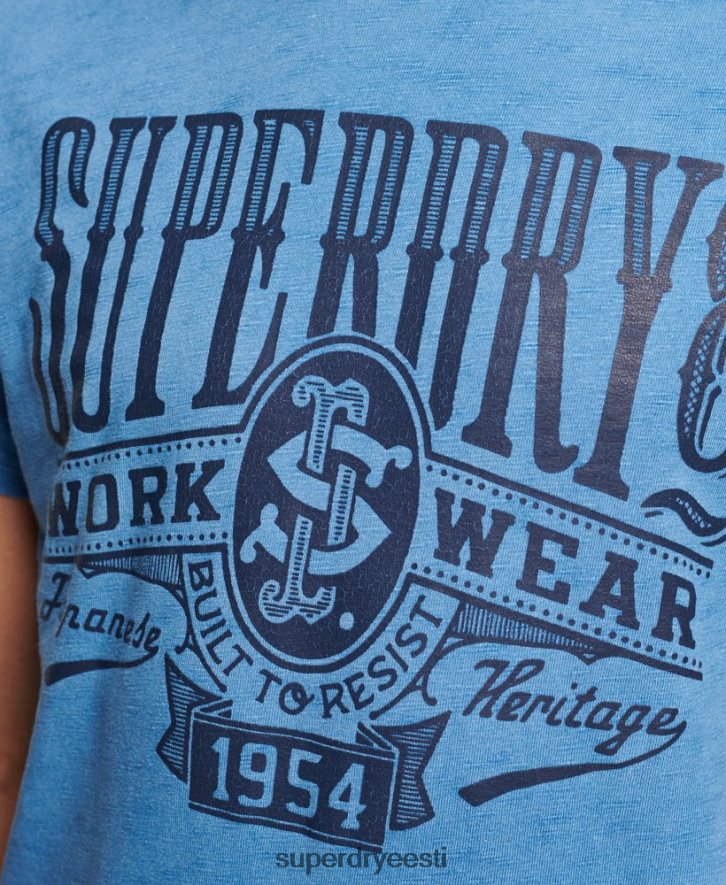 Superdry mehed vintage seinamärgiga T-särk B2LT44921 Riietus helesinine