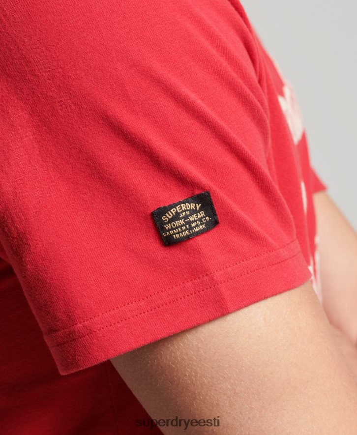 Superdry mehed vintage skripti stiilis t-särk B2LT44890 Riietus punane