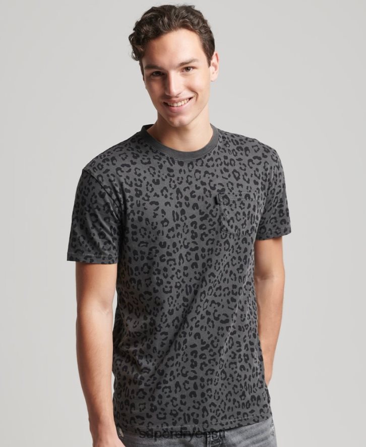 Superdry mehed vintage tasku t-särk B2LT44876 Riietus tumehall