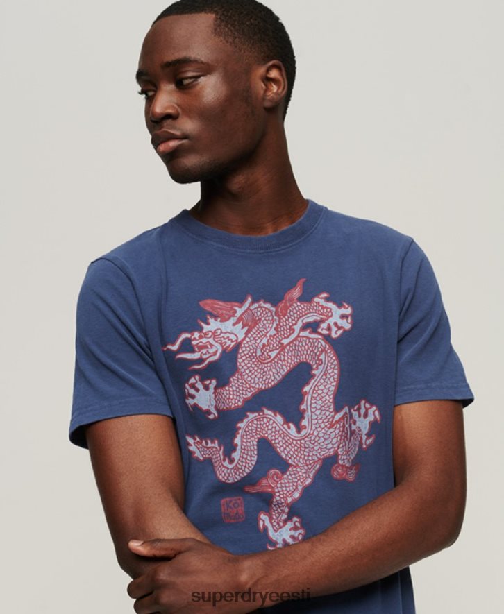 Superdry x Komodo mehed vintage t-särk B2LT460 Riietus merevägi