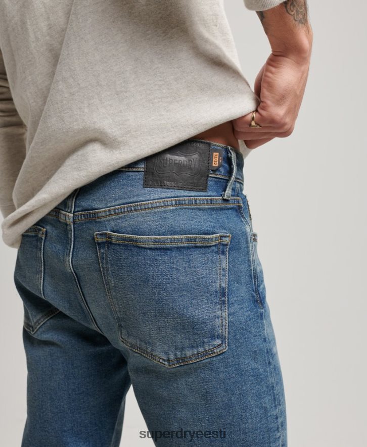 Superdry mehed kaupmees - orgaanilised õhukesed teksad B2LT41217 Riietus sinine