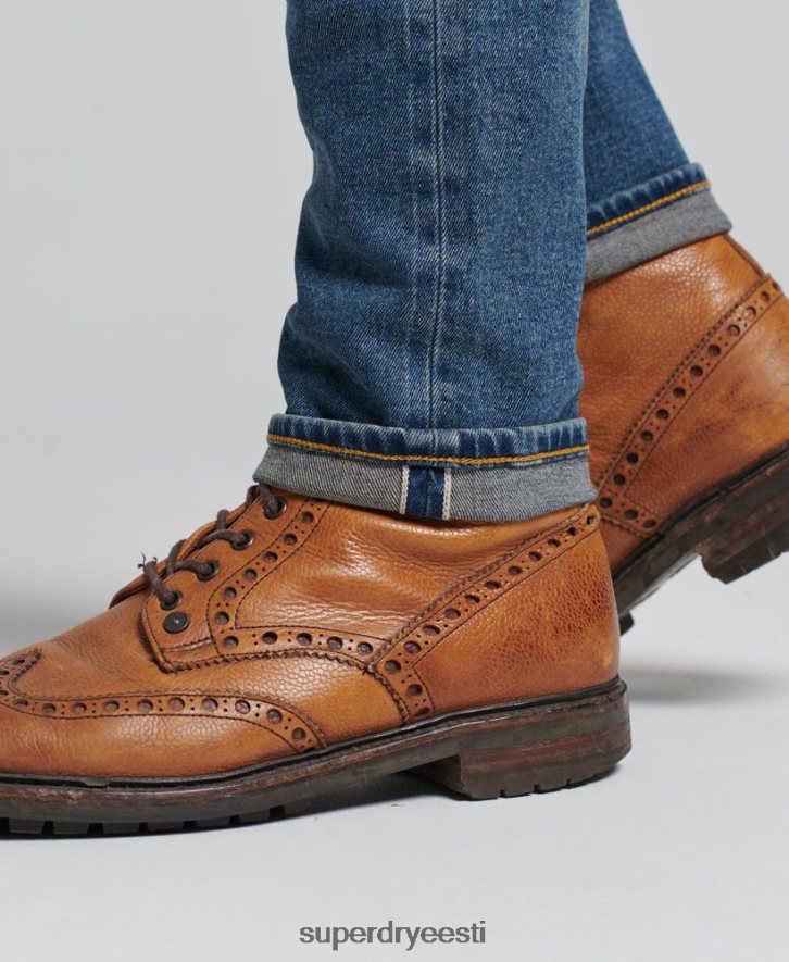 Superdry mehed kaupmees - orgaanilised õhukesed teksad B2LT41217 Riietus sinine