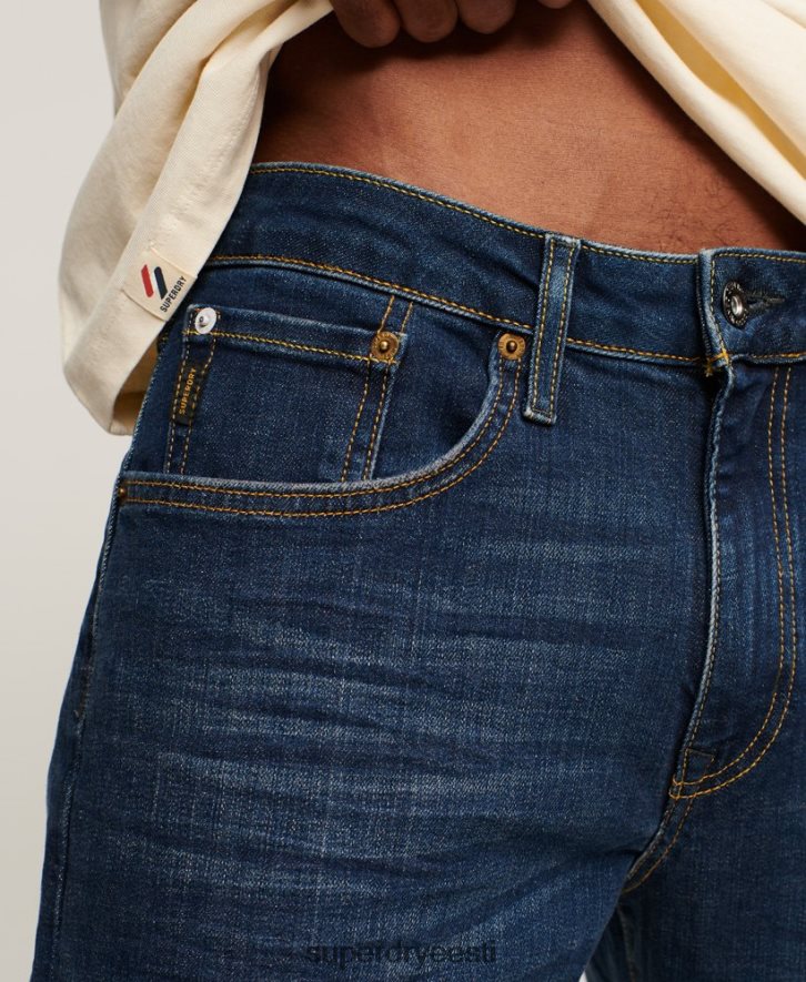 Superdry mehed orgaanilisest puuvillast õhukesed sirged teksad B2LT41225 Riietus sinine