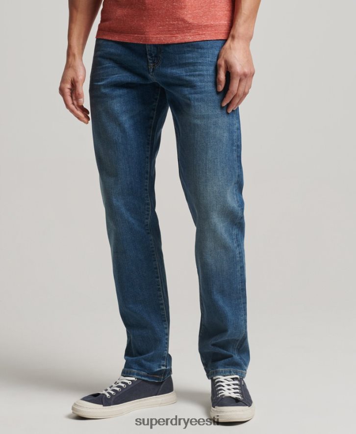 Superdry mehed orgaanilisest puuvillast õhukesed sirged teksad B2LT41229 Riietus sinine