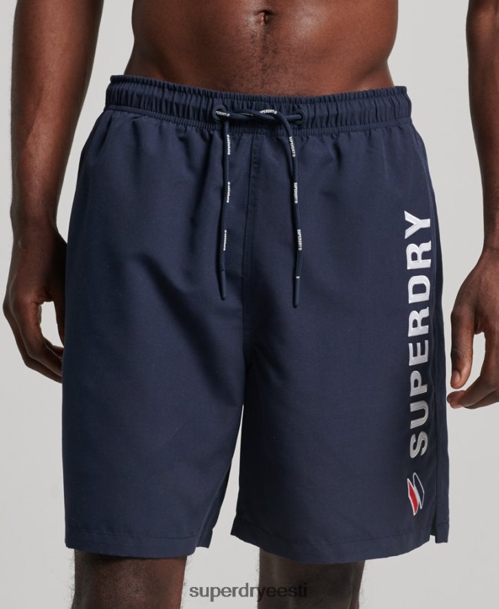 Superdry mehed aplikatsiooniga 19-tollised taaskasutatud ujumispüksid B2LT4409 Riietus merevägi