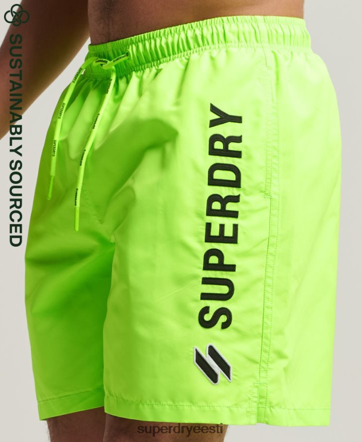 Superdry mehed aplikatsiooniga 19-tollised taaskasutatud ujumispüksid B2LT4416 Riietus roheline