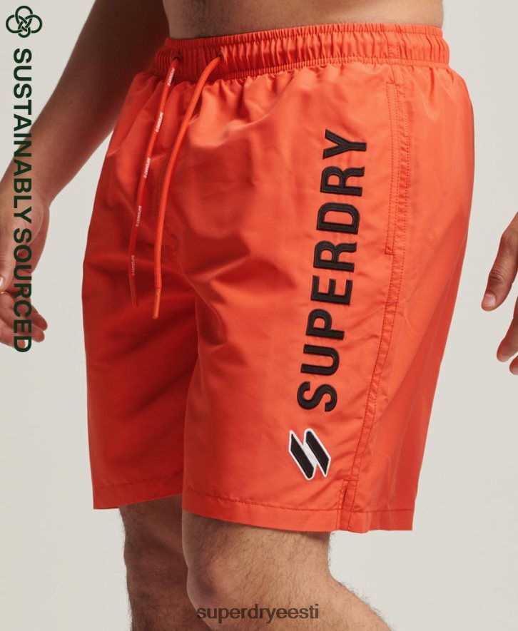Superdry mehed aplikatsiooniga 19-tollised taaskasutatud ujumispüksid B2LT4430 Riietus oranž