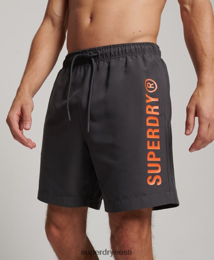 Superdry mehed core sport 17-tollised taaskasutatud ujumispüksid B2LT4385 Riietus tumehall