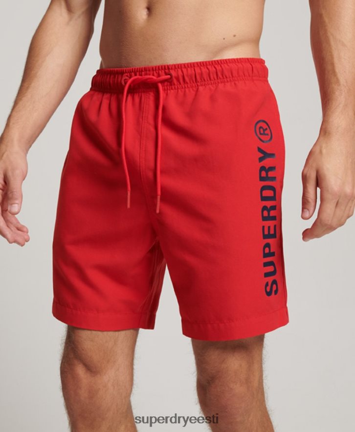 Superdry mehed core sport 17-tollised taaskasutatud ujumispüksid B2LT4396 Riietus punane