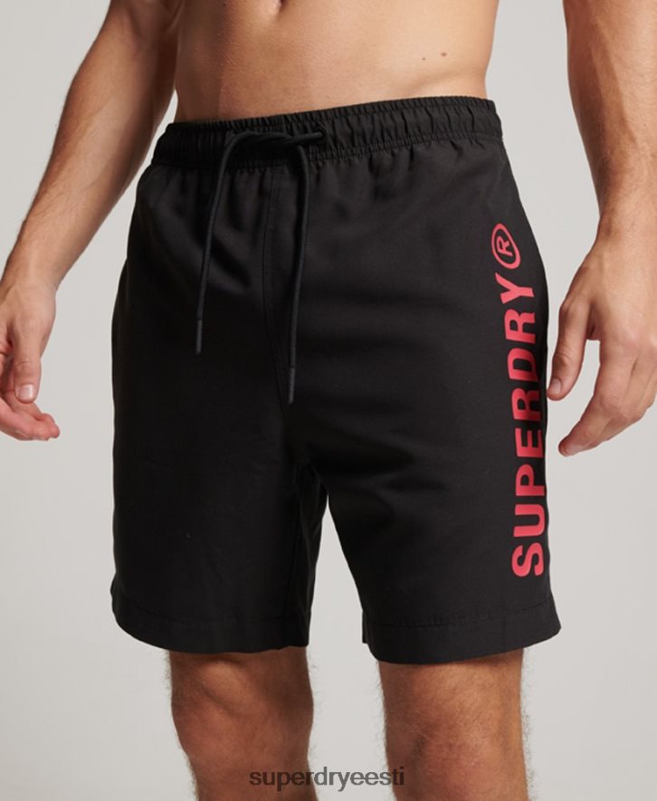 Superdry mehed core sport 17-tollised taaskasutatud ujumispüksid B2LT4399 Riietus must