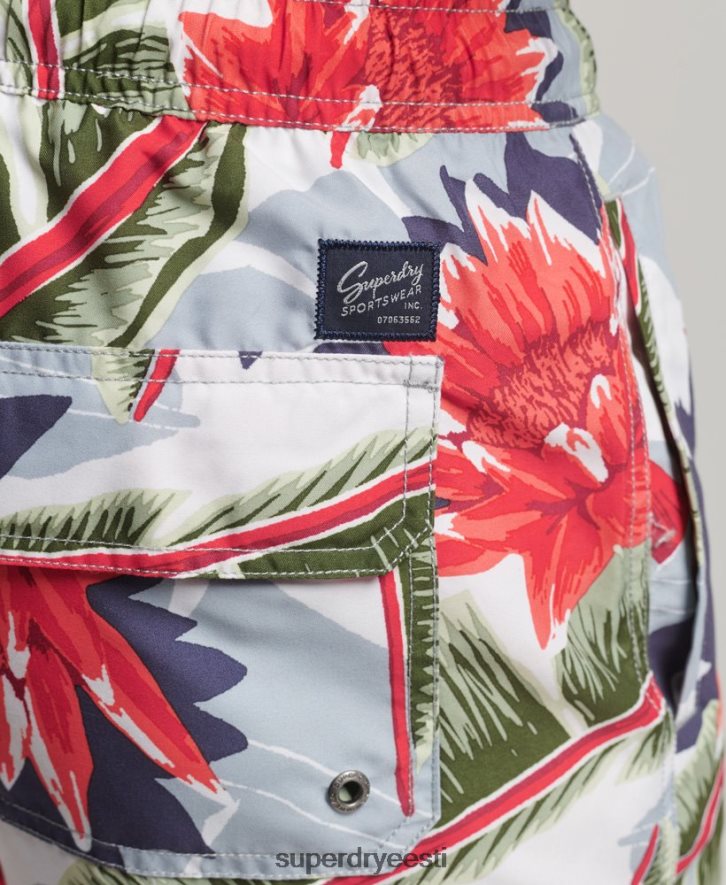 Superdry mehed hawaii taaskasutatud ujumispüksid B2LT4395 Riietus valge