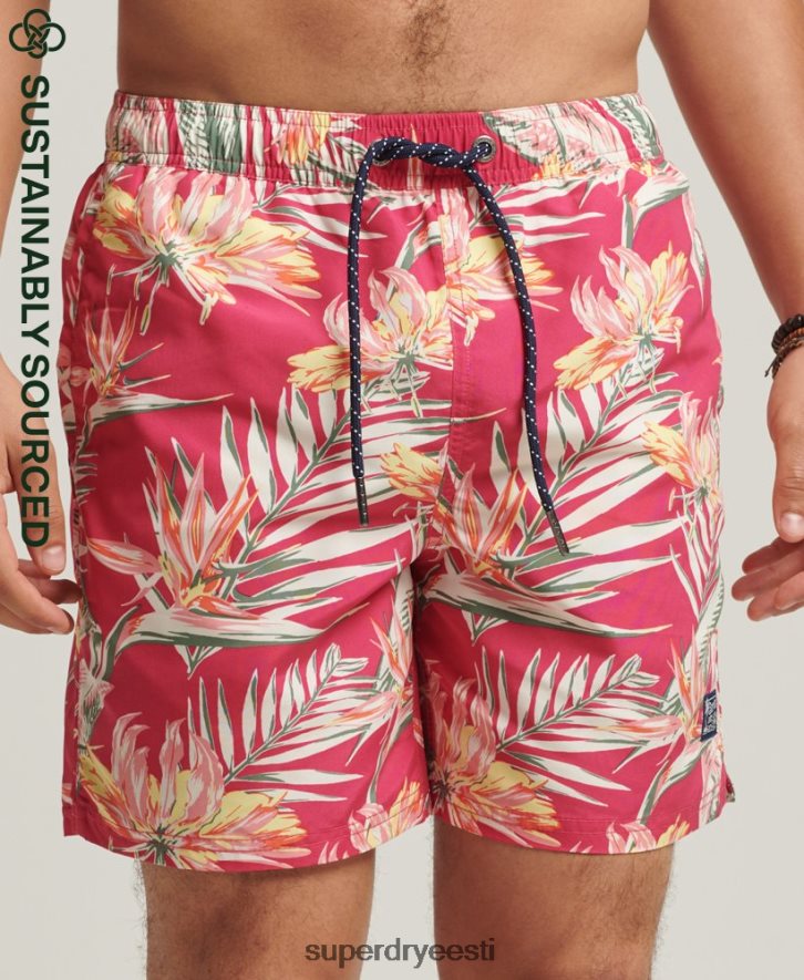 Superdry mehed vintage havai taaskasutatud ujumispüksid B2LT4421 Riietus roosa